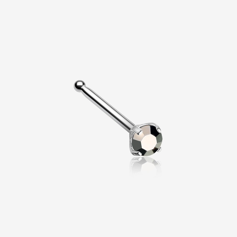 Iridescent Sparkle Gem Prong Set Nose Stud Ring