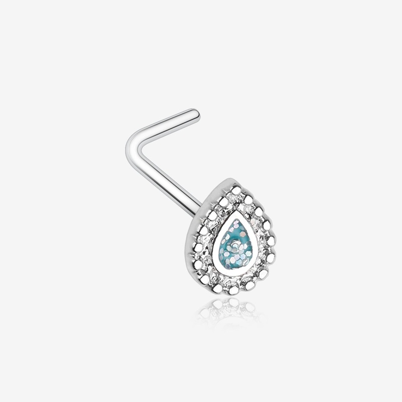 Mandala Ornate Sparkle L-Shaped Nose Ring