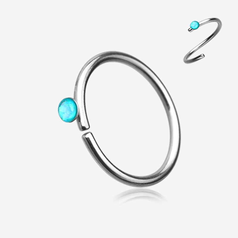 Opal Sparkle Bendable Hoop Ring 20 GA (0.8mm), 5/16″ (8mm), Ball: 3mm