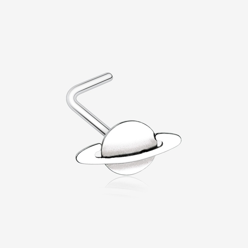 Saturn Planet L-Shaped Nose Ring