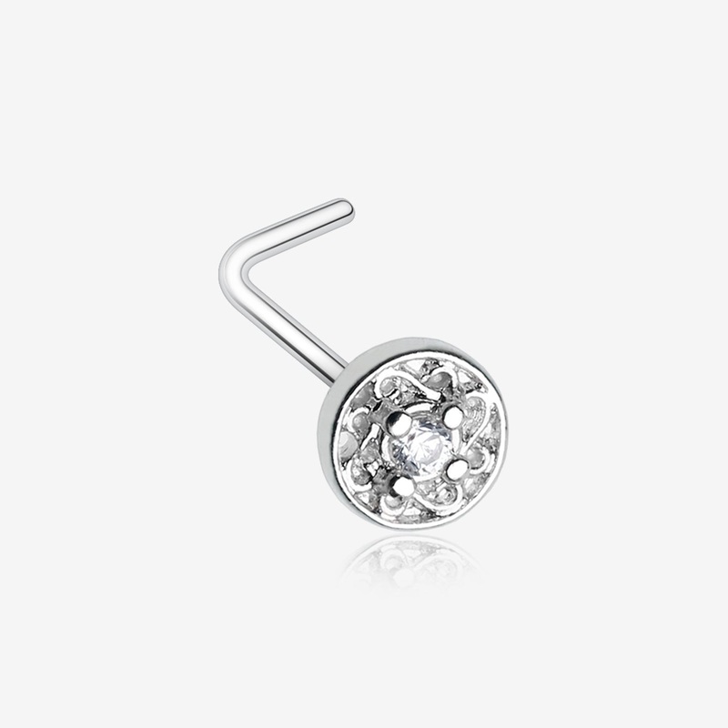 Swirlesque Sparkle Gem L-Shaped Nose Ring