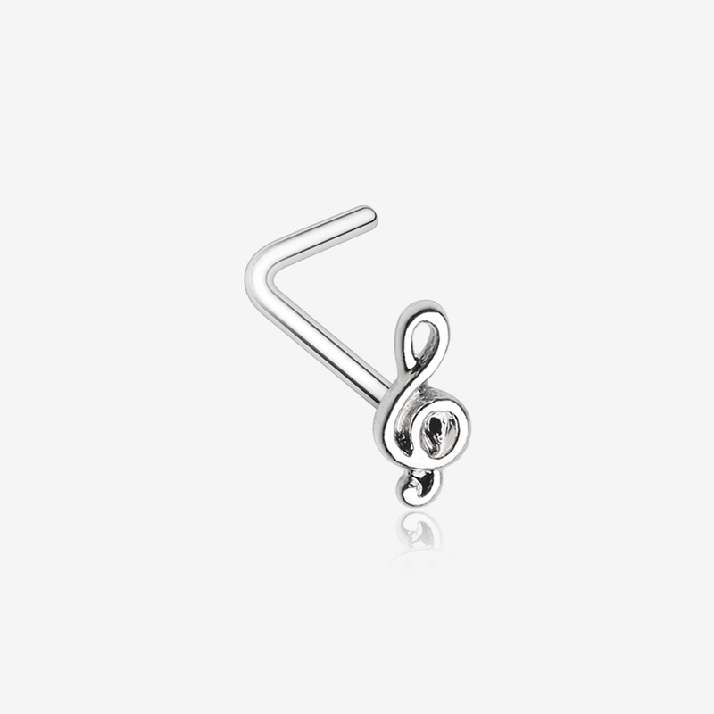 Treble Clef Music Note L-Shaped Nose Ring
