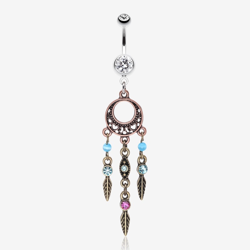 Beautiful Vintage Style Dream Catcher Belly Ring