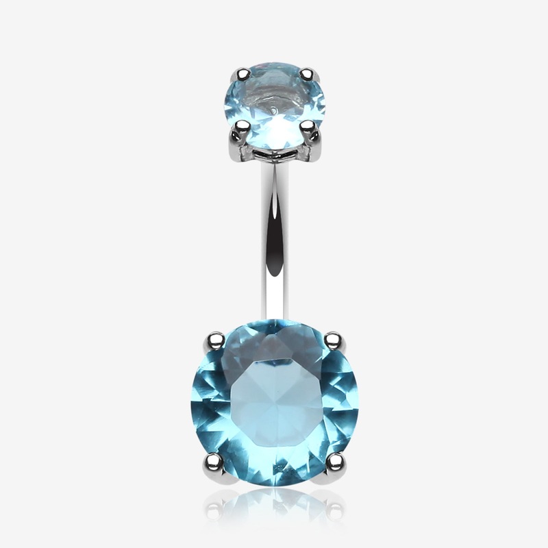 Brilliant Gem Sparkle Belly Ring 14 GA (1.6mm), 3/8″ (10mm), Ball: 4x7mm