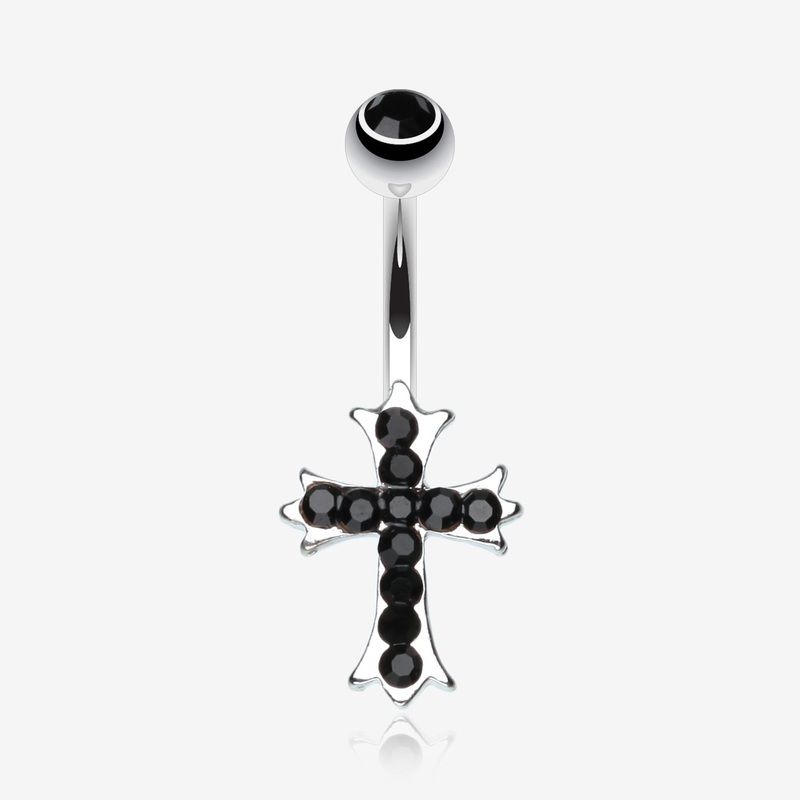 Cross Sparkle Belly Ring