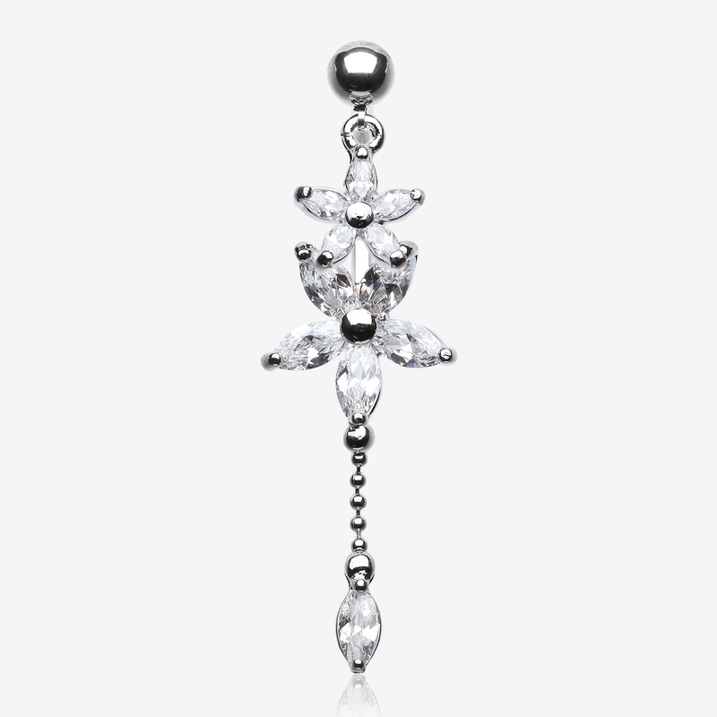 Luscious Flowers Droplets Belly Ring