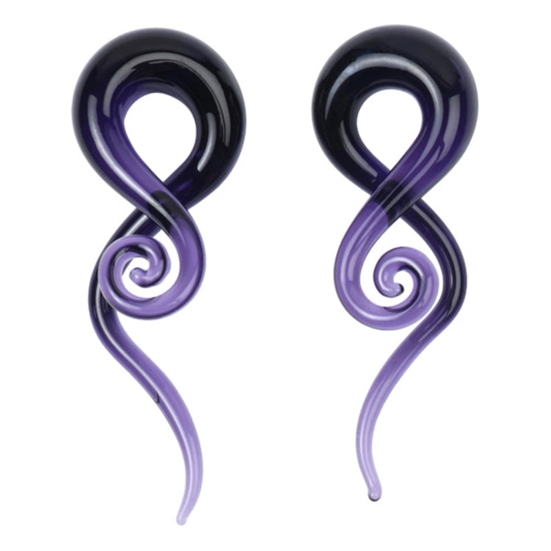 Purple Glass Tentacles 2 gauge (6mm) Purple