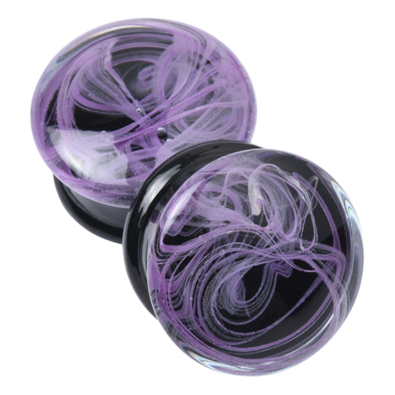 Purple Vapor Glass Plugs 2 gauge (6mm) Purple Pair