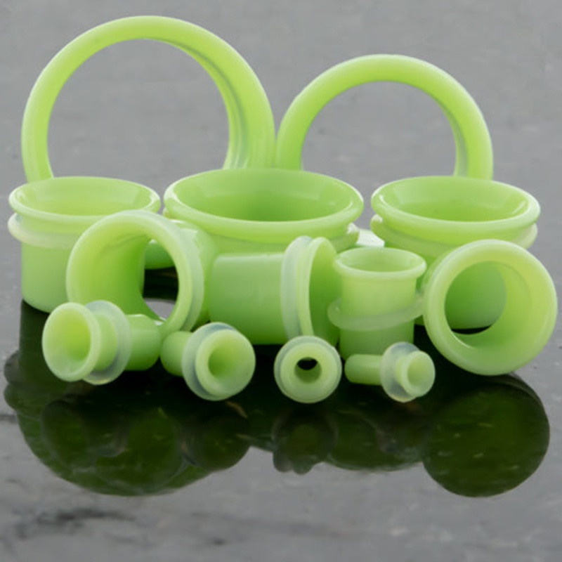 Slime Borosilicate Single Flare Tunnels 8 gauge (3mm) Slime Pair