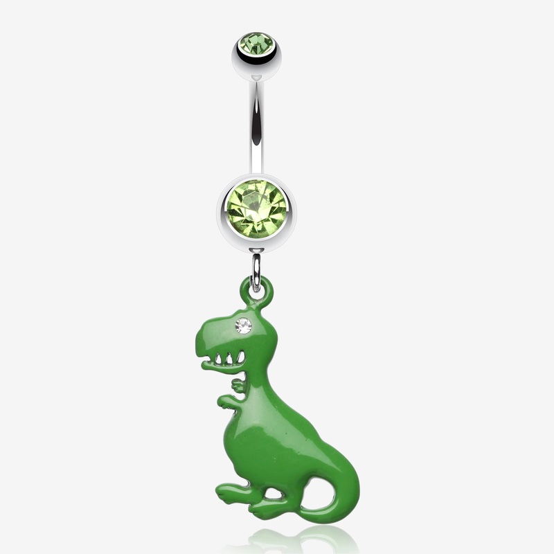 Vibrant Dinosaur Belly Ring