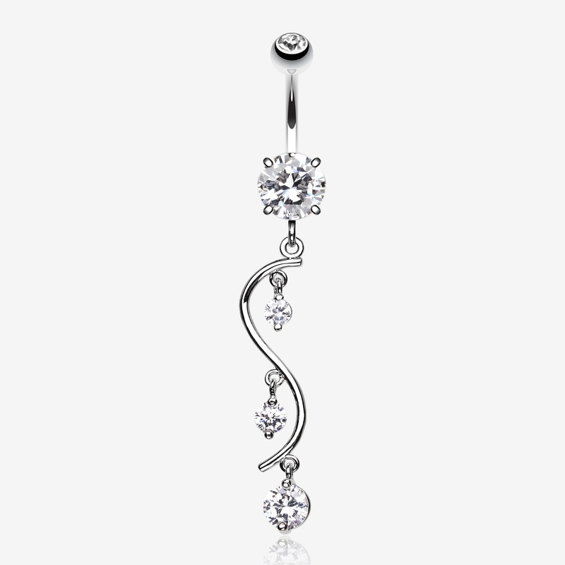 Vine Swirl Sparkle Belly Ring