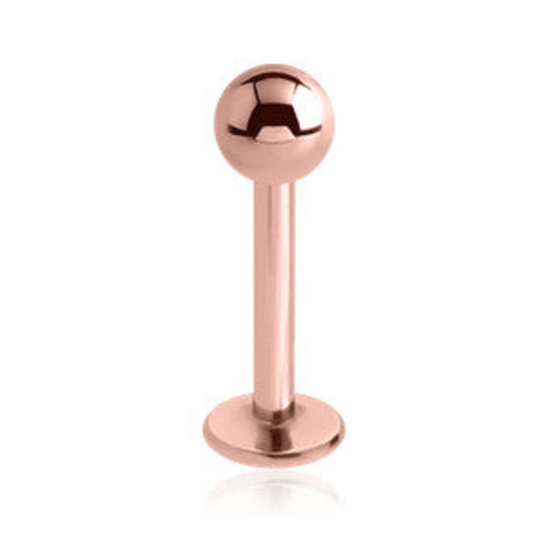 14g Rose Gold Labret 14g – 1/4″ long (6mm) – 3mm ball Rose Gold Stainless