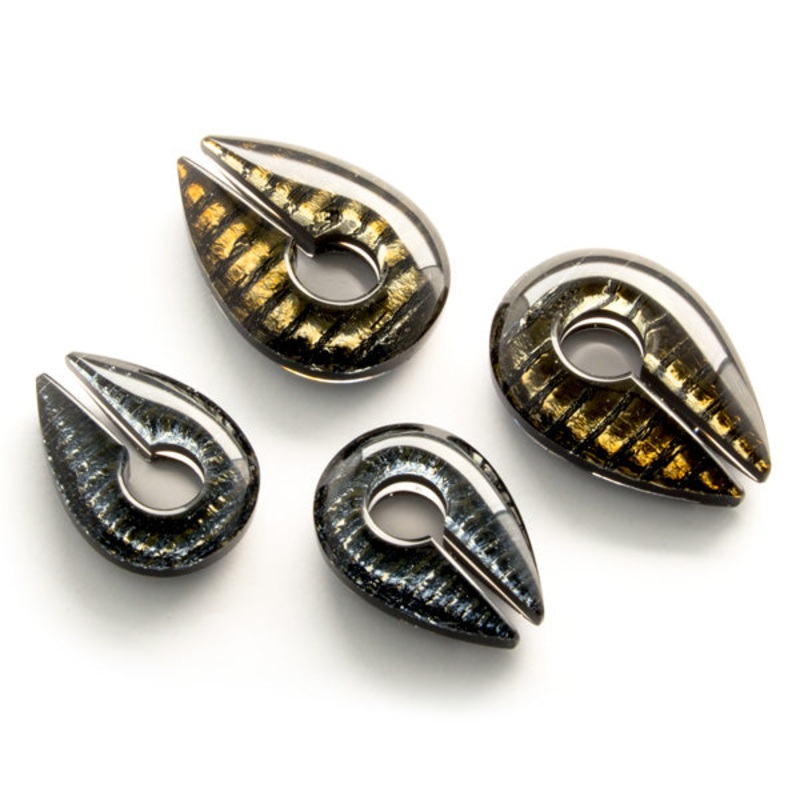 3/4″ Iridescent Keyholes by Gorilla Glass 3/4 inch (19mm) Copper Gold Pair