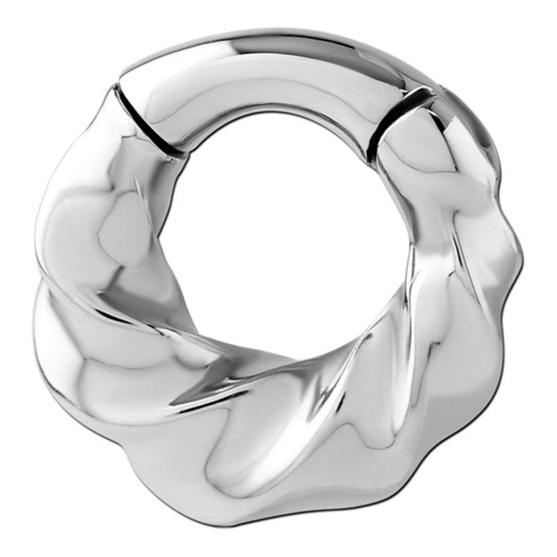 6g Twisted Stainless Hinged Rings 6 gauge – 1/2″ diameter (12mm) Stainless Steel Pair