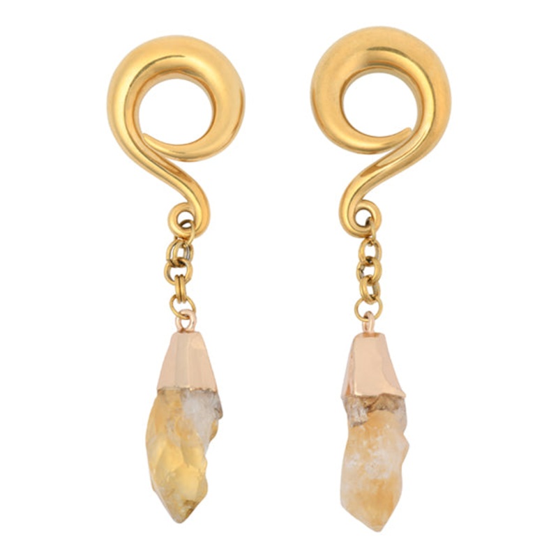 Citrine Gold Coil Hangers 6 gauge (4mm) Yellow