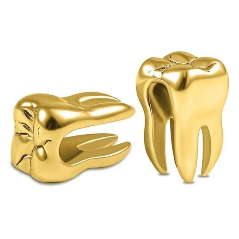 Wisdom Teeth Gold Hangers 1/2 inch (12mm) Gold Pair