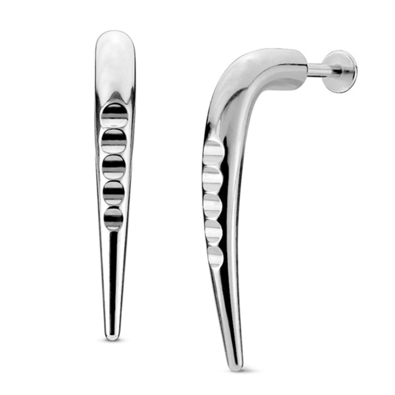 14g Notched Talon Stainless Labret 14g – 3/8″ long (10mm) Stainless Steel