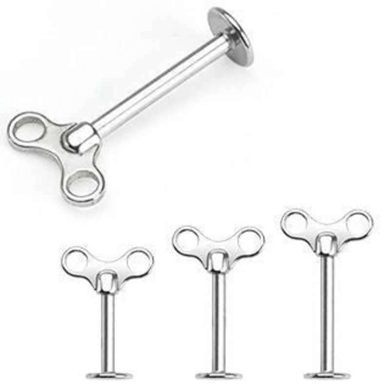 14g Wind-up Stainless Labret 14g – 3/8″ long (10mm) Stainless Steel