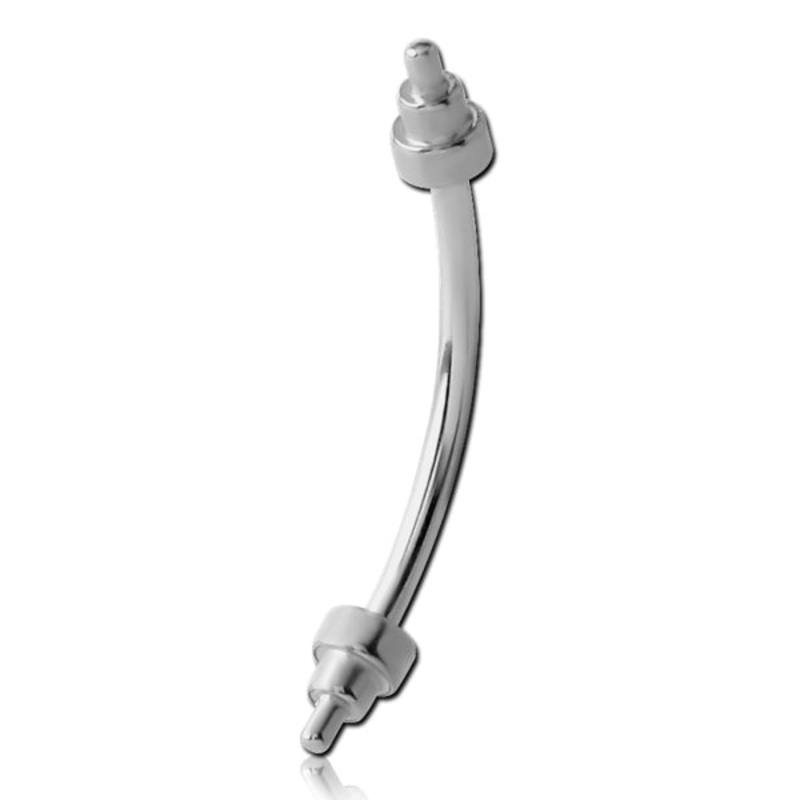 16g Stepped Spike Curved Barbell 16g – 5/16″ long (8mm) Stainless Steel