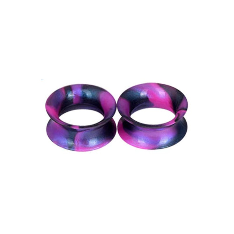 Black/Purple Silicone Tunnels 0 gauge (8mm) Black/Purple Pair