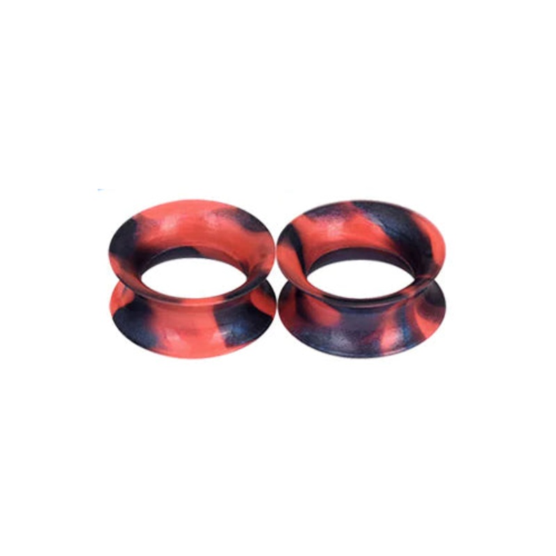 Black/Red Silicone Tunnels 0 gauge (8mm) Black/Red Pair