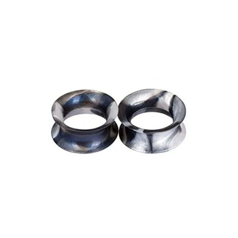 Black/White Silicone Tunnels 0 gauge (8mm) Black/White Pair