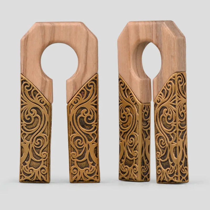 Ornate Keyhole Weights 7/16 inch (11mm) Brass Pair