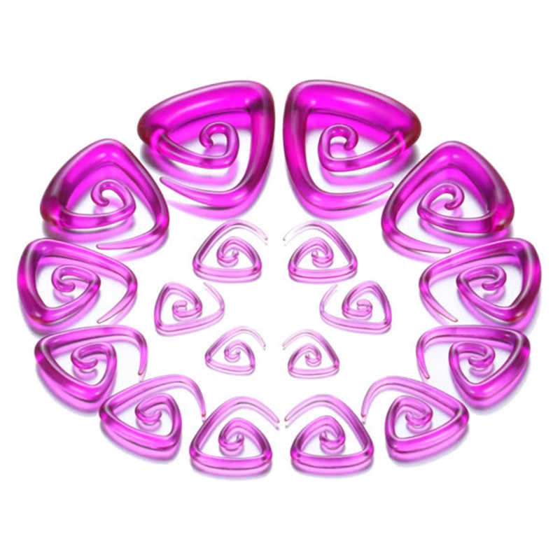 Purple Acrylic Trinity Spirals 14 gauge (1.6mm) Purple Pair