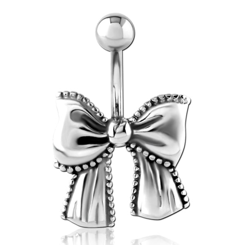 Ribbon Stainless Belly Ring 14g – 3/8″ long (10mm) Stainless Steel