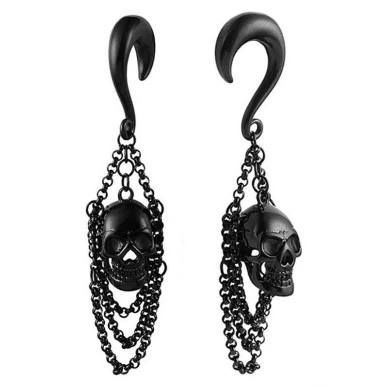 Skull Chain Black Hangers 6 gauge (4mm) Black