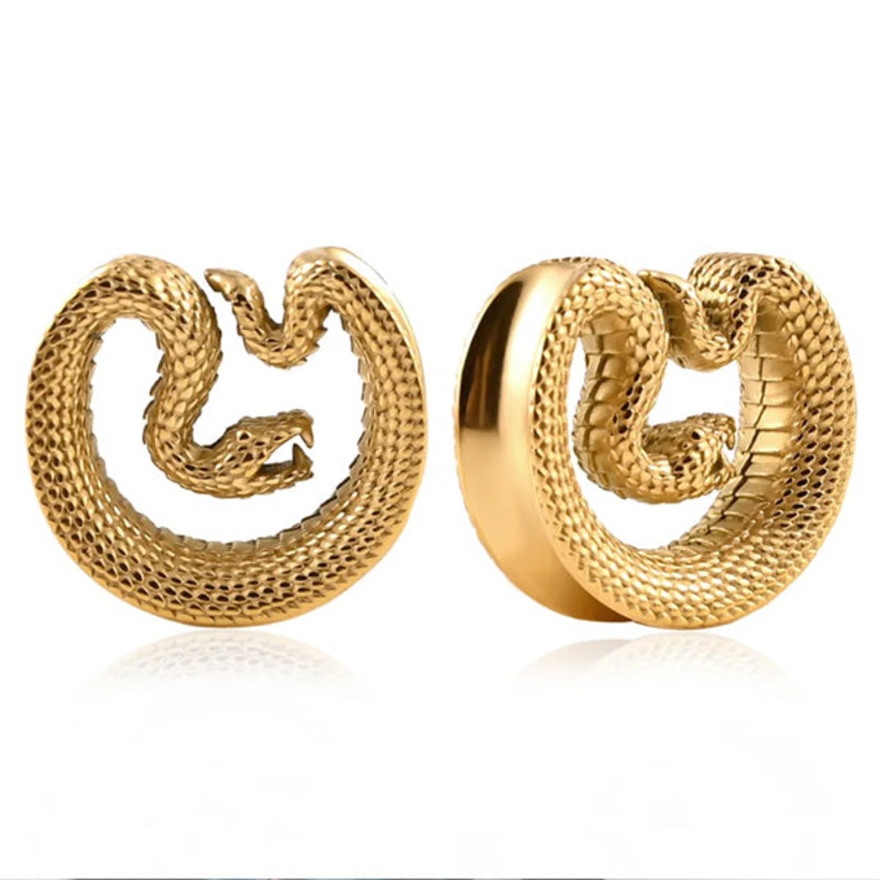 Snake Gold Saddle Spreaders 1/2 inch (12mm) Gold Pair