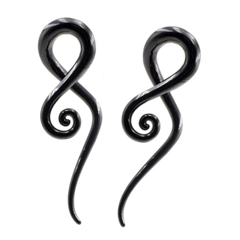 Tentacle Black Hangers 2 gauge (6mm) Black Pair