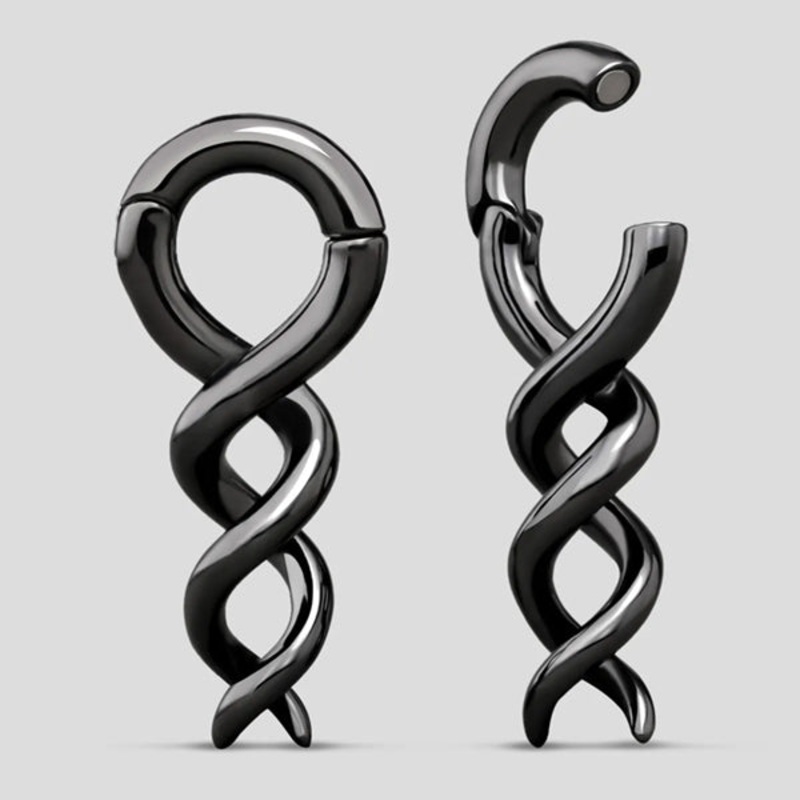 Twist Black Hangers 2 gauge (6mm) Black Pair