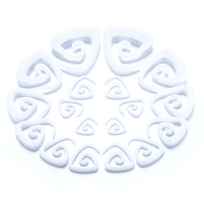 White Acrylic Trinity Spirals 14 gauge (1.6mm) White Pair