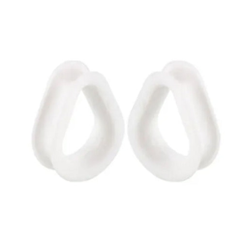 White Teardrop Silicone Tunnels 0 gauge (8mm) White Pair