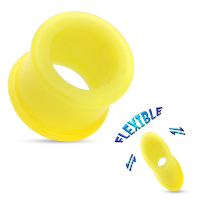 Yellow Silicone Tunnels 6 gauge (4mm) Yellow Pair
