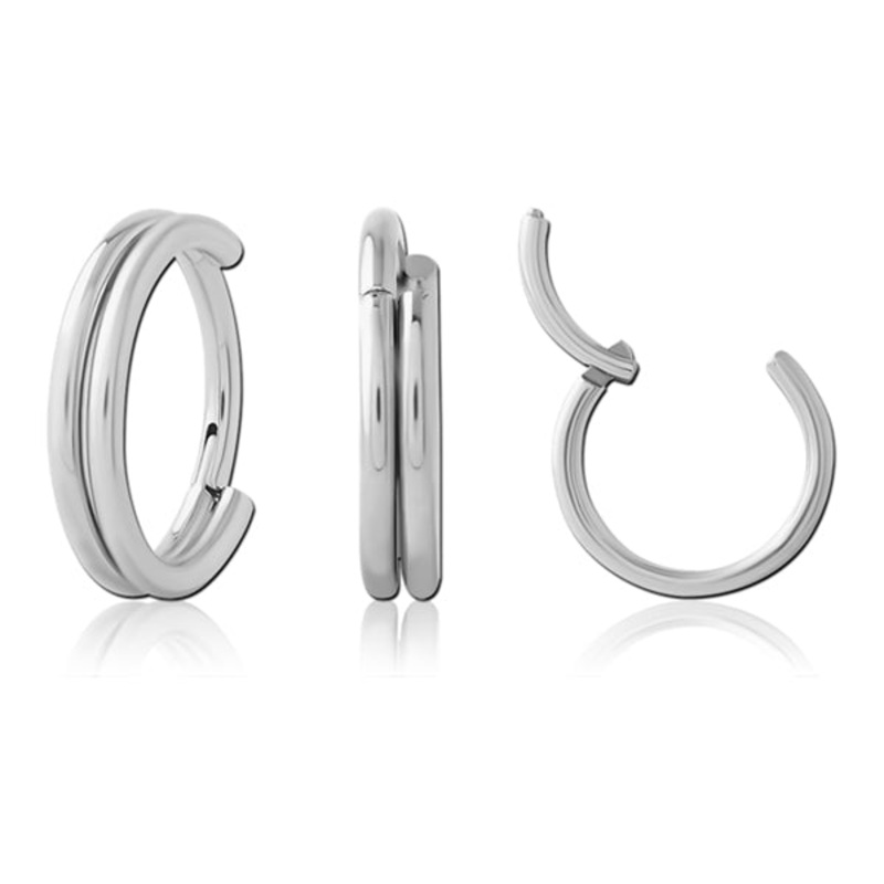 18g Double Stack Stainless Hinged Segment Ring 18g – 5/16″ diameter (8mm) Stainless Steel