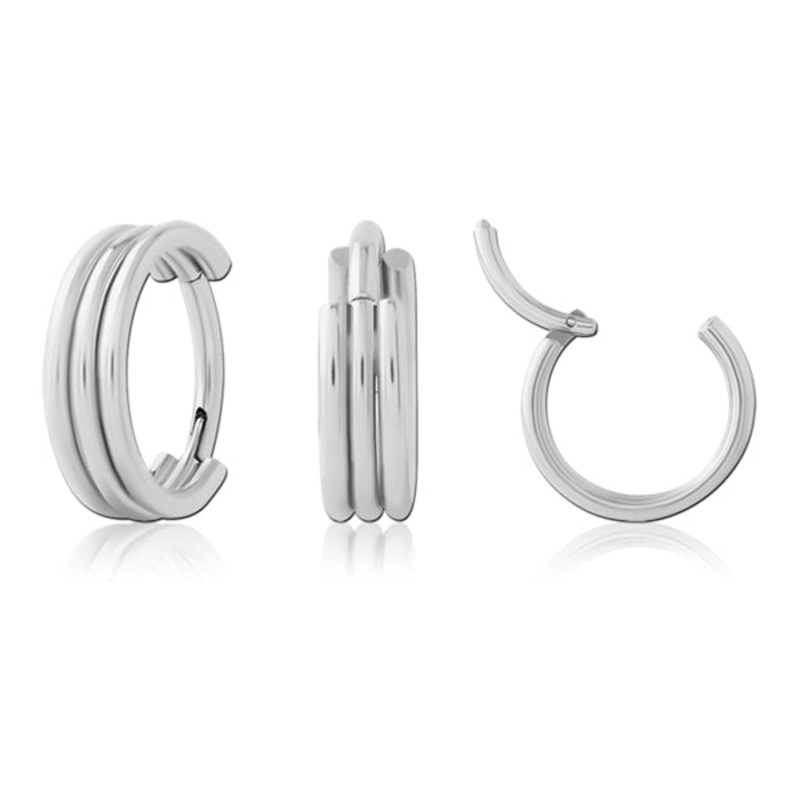 18g Triple Stack Stainless Hinged Segment Ring 18g – 5/16″ diameter (8mm) Stainless Steel