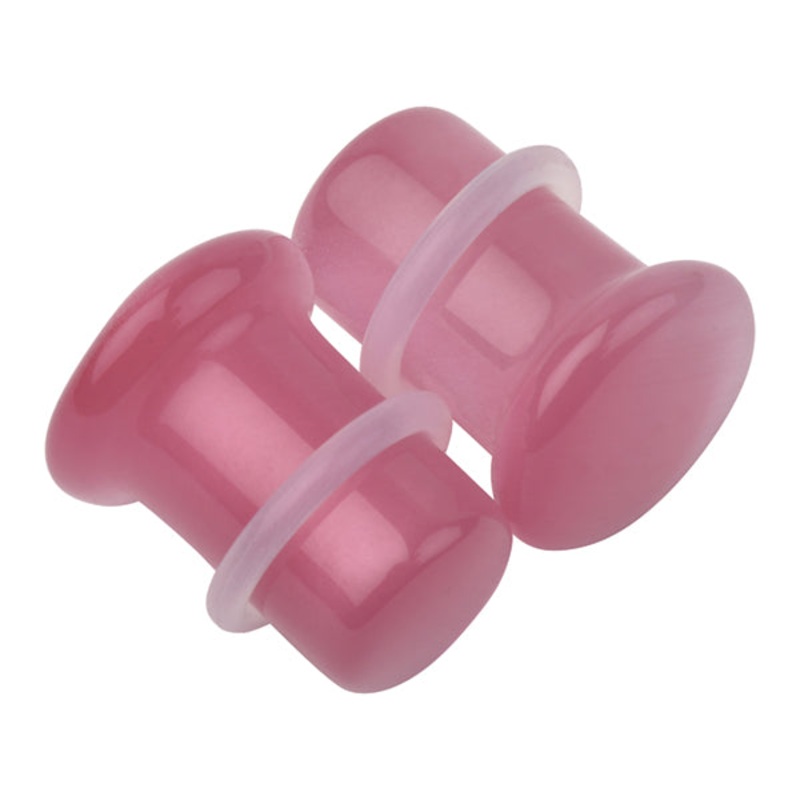 Pink Cat’s Eye Single Flare Plugs 8 gauge (3mm) Pink