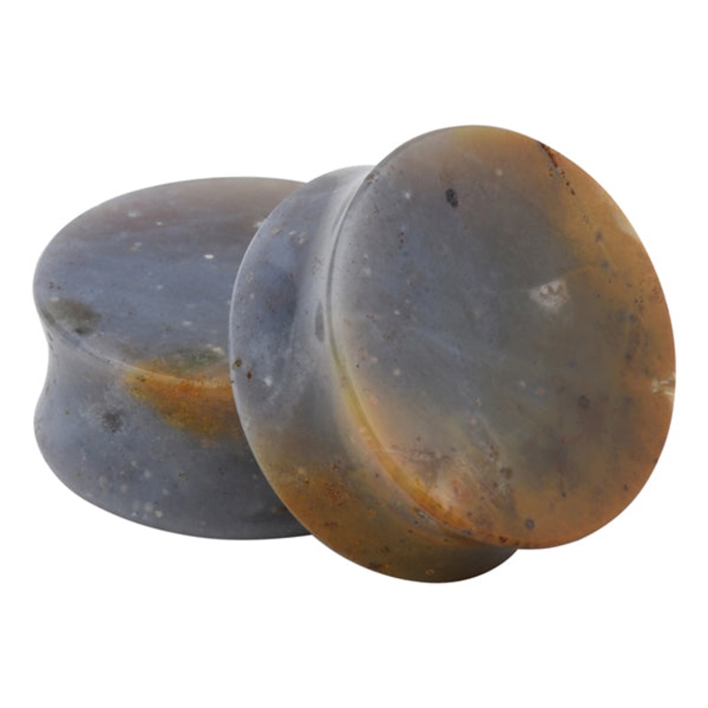Polka Dot Agate Plugs 0 gauge (8mm) Polka Dot Agate