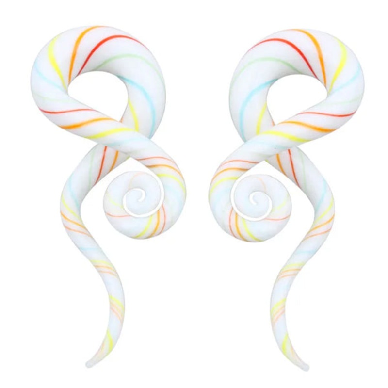 Rainbow Glass Tentacles 4 gauge (5mm) Rainbow