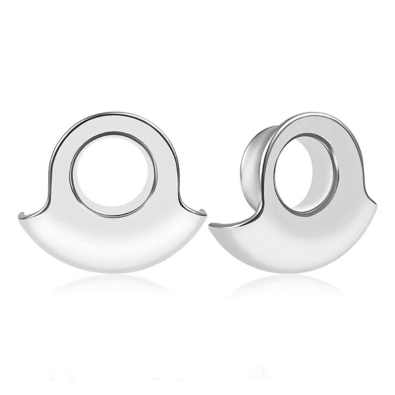 Wrap Around Stainless Tunnels 2 gauge (6mm) Stainless Steel Pair