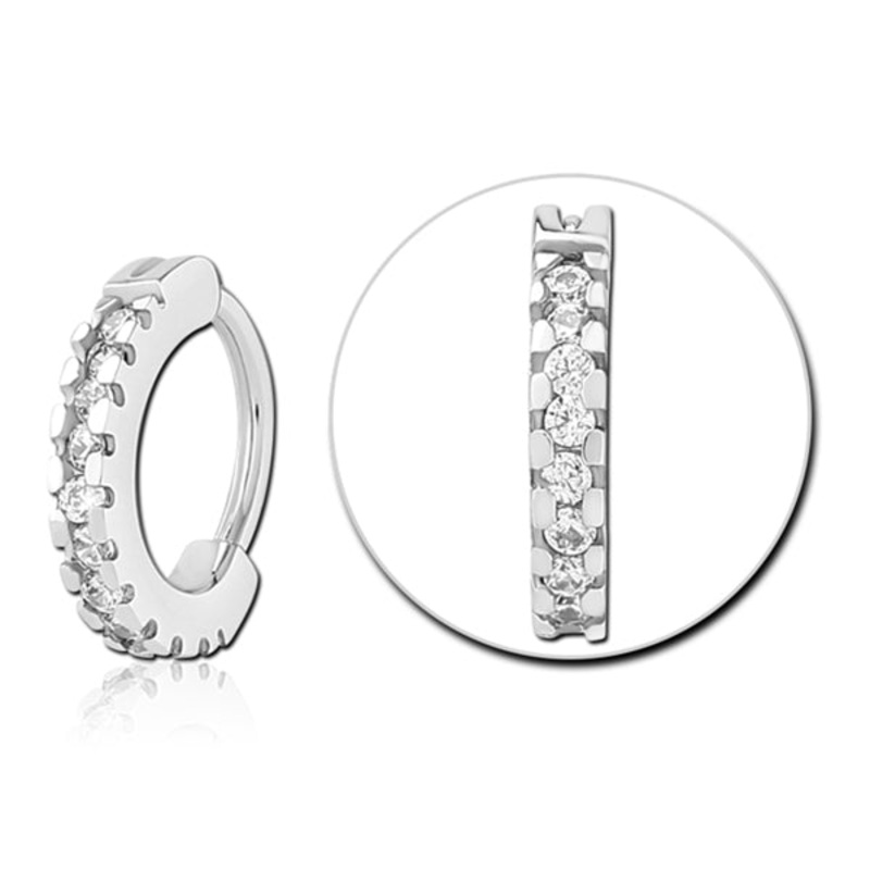 20g Stainless CZ Nostril Clicker 20g – 9/32″ diameter (7mm) CZ Color Stainless Steel