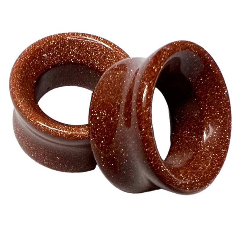 Red Goldstone Tunnels 0 gauge (8mm) Red Goldstone Pair