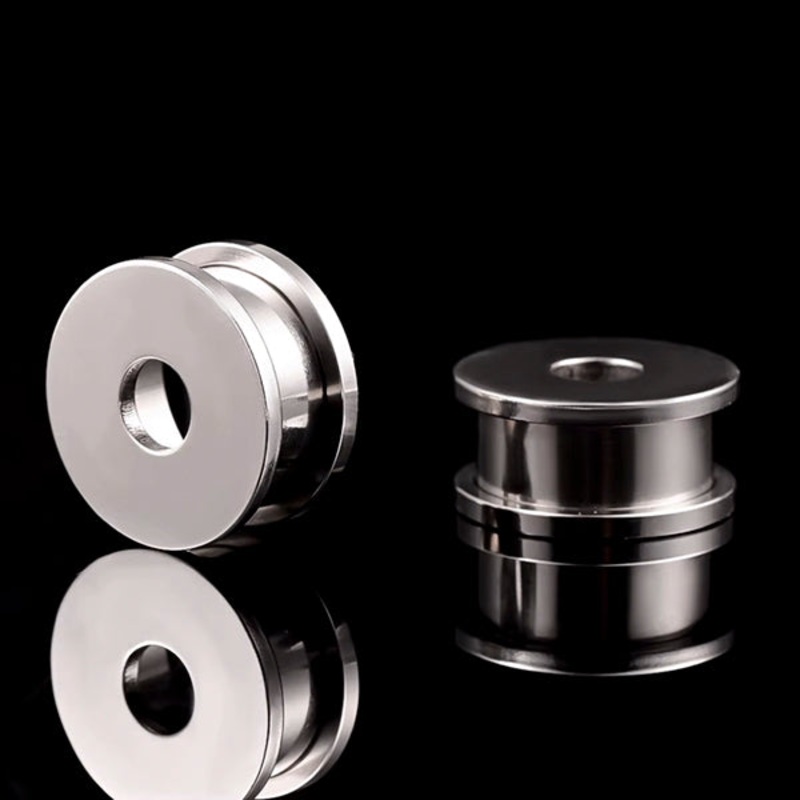 Stainless Screw-On Tunnels 2 gauge (6mm) Stainless Steel Pair