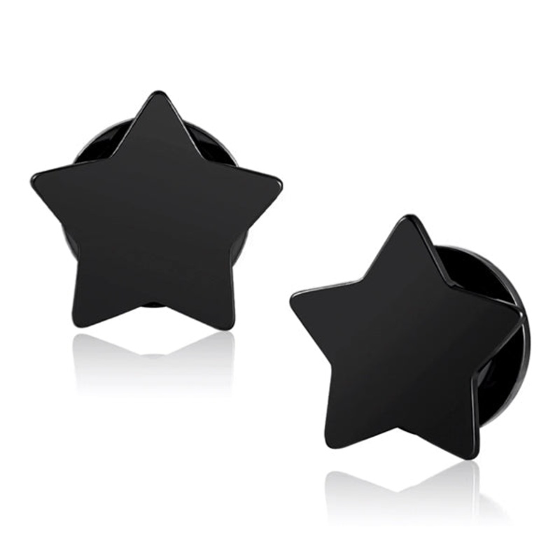 Star Black Screw-On Plugs 0 gauge (8mm) Black Pair