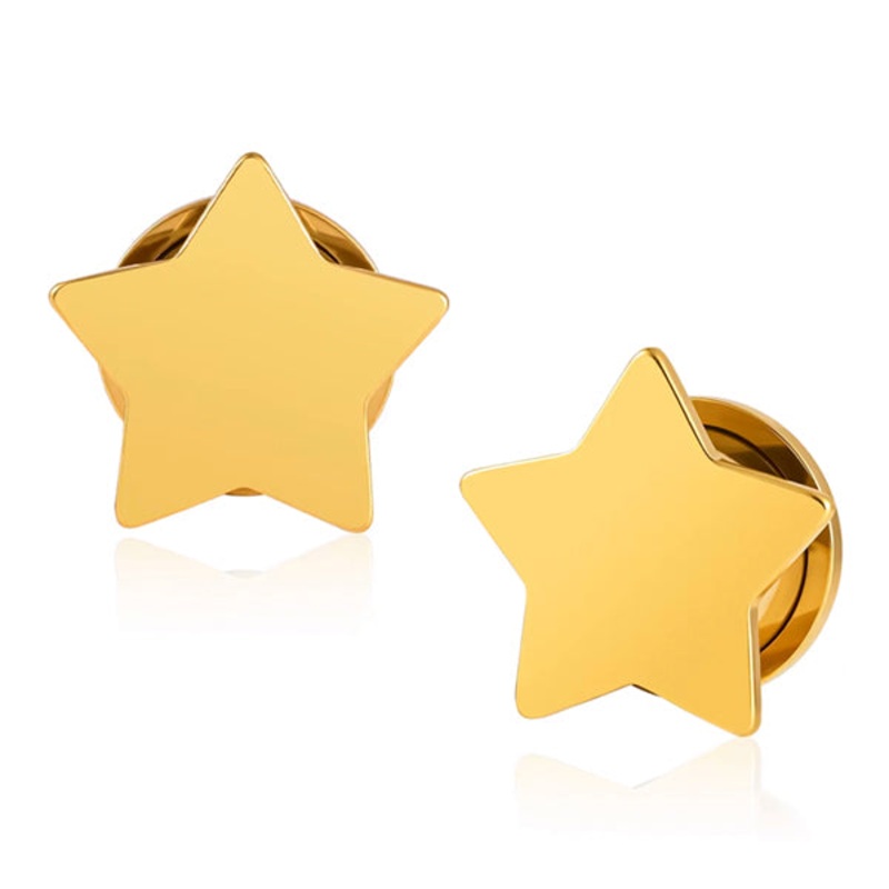 Star Gold Screw-On Plugs 0 gauge (8mm) Gold Pair