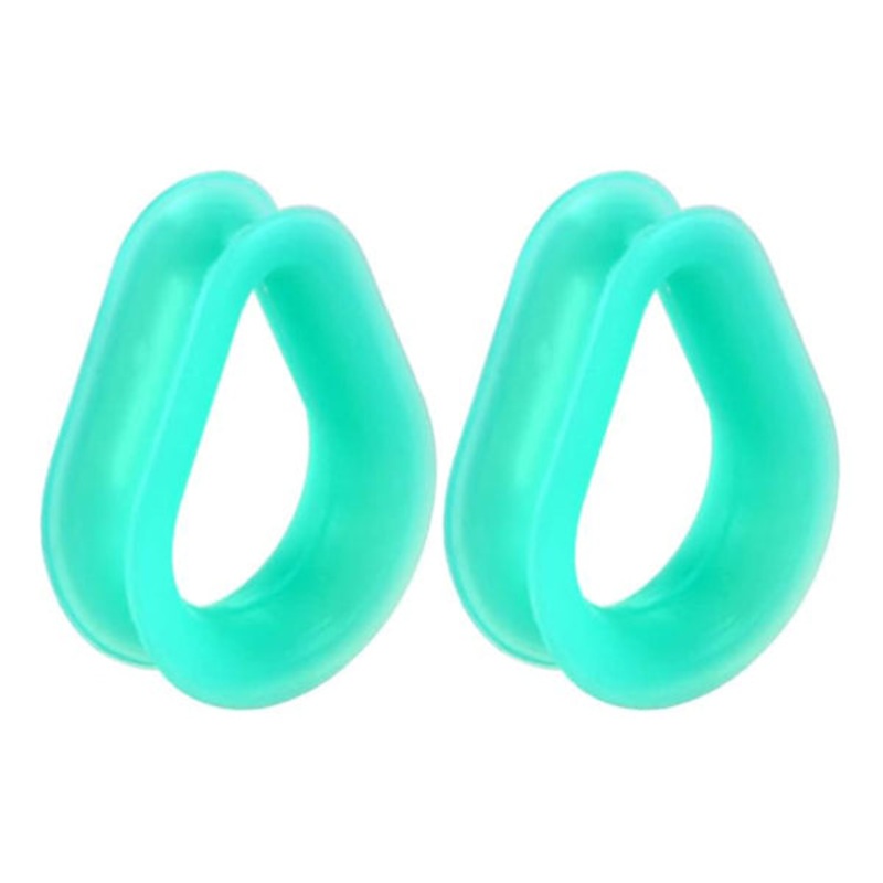 Teal Teardrop Silicone Tunnels 0 gauge (8mm) Teal Pair
