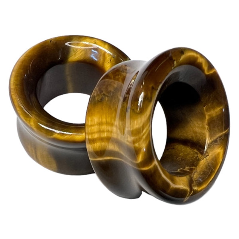 Tigers Eye Tunnels 0 gauge (8mm) Tigers Eye Pair