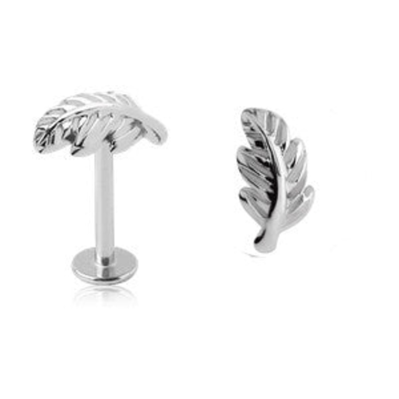 16g Leaf Stainless Labret 16g – 5/16″ long (8mm) Stainless Steel